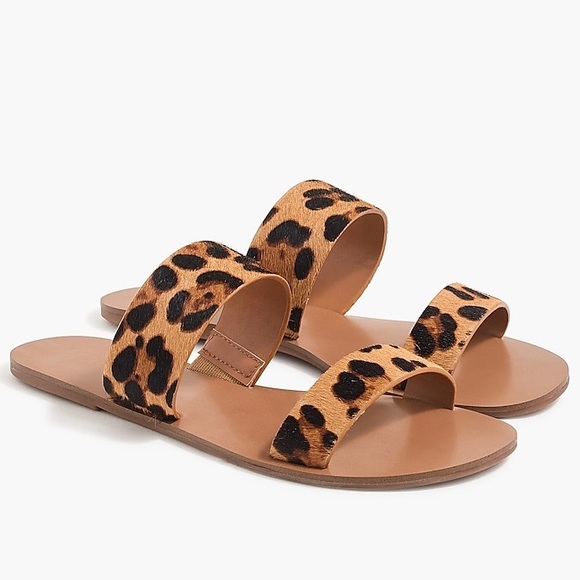 J. Crew Factory Shoes - J. Crew Factory Leopard calf hair slide sandals